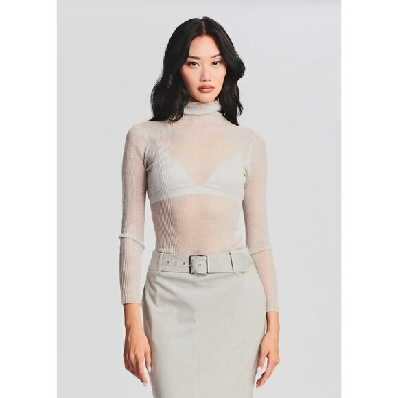 SER.O.YA Piper Sweater in Silver XSmall New Womens Turtleneck Knit Top - Picture 12 of 16